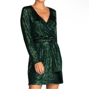 Trina Turk Green Sequin Belted Brighten Dress Size 2